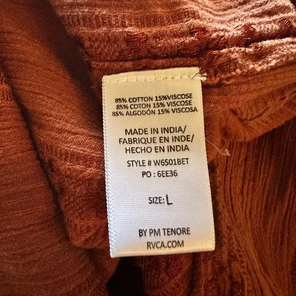 RVCA Burnt Orange Racerback Top Size L - Picture 4 of 4